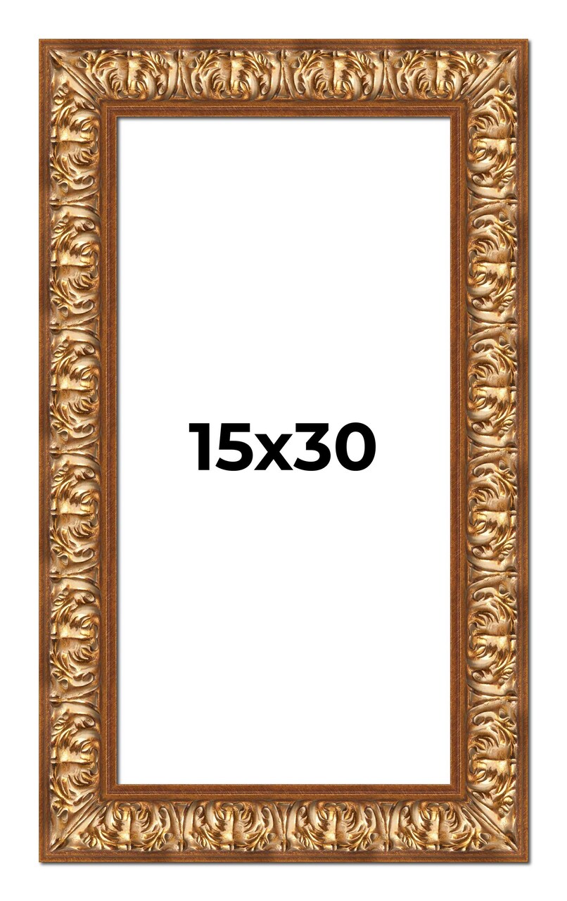 Panoramic Modern Shadow Box 1" Depth Gold Frame - UV Acrylic, Backing, Hanging Hardware